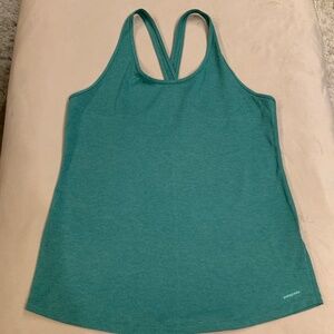 Patagonia Green L Sleeveless Tank Adventure Outdoor Active Gym Lightweight